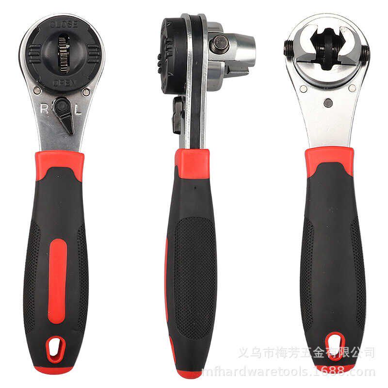 6-22MM可调m节棘轮扳手多功能活动开口扳手手动扳手工具