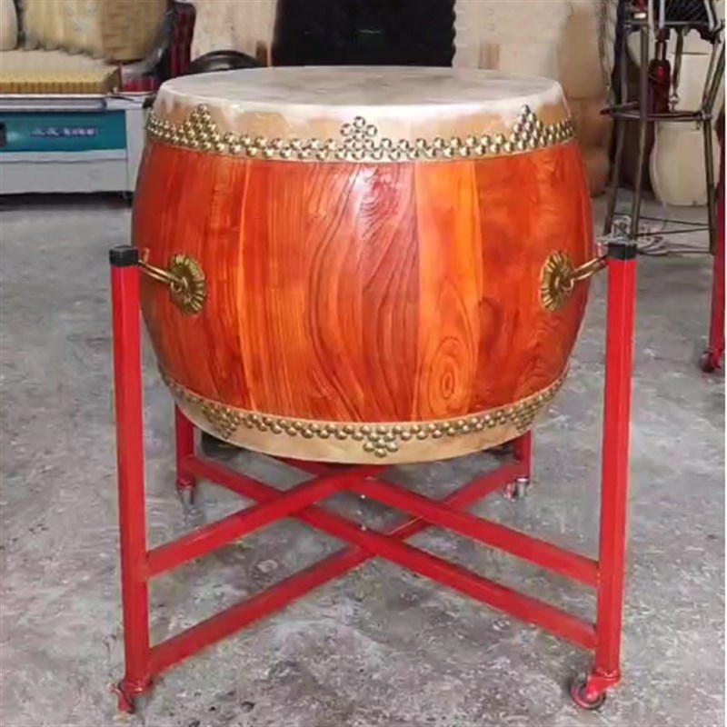 正宗椿木黄牛皮大鼓白茬战鼓真牛皮高音锣鼓堂鼓道士寺.院用法器