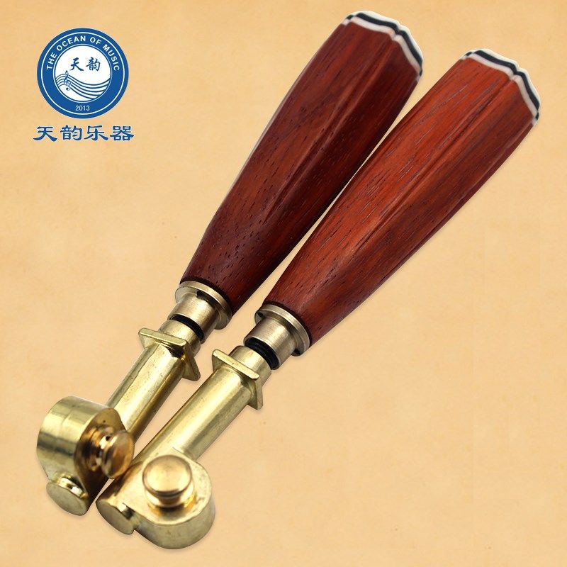 二胡铜轴二胡机械涡轮式带微调琴轴轴金属部分配短木轴乐器配件轴