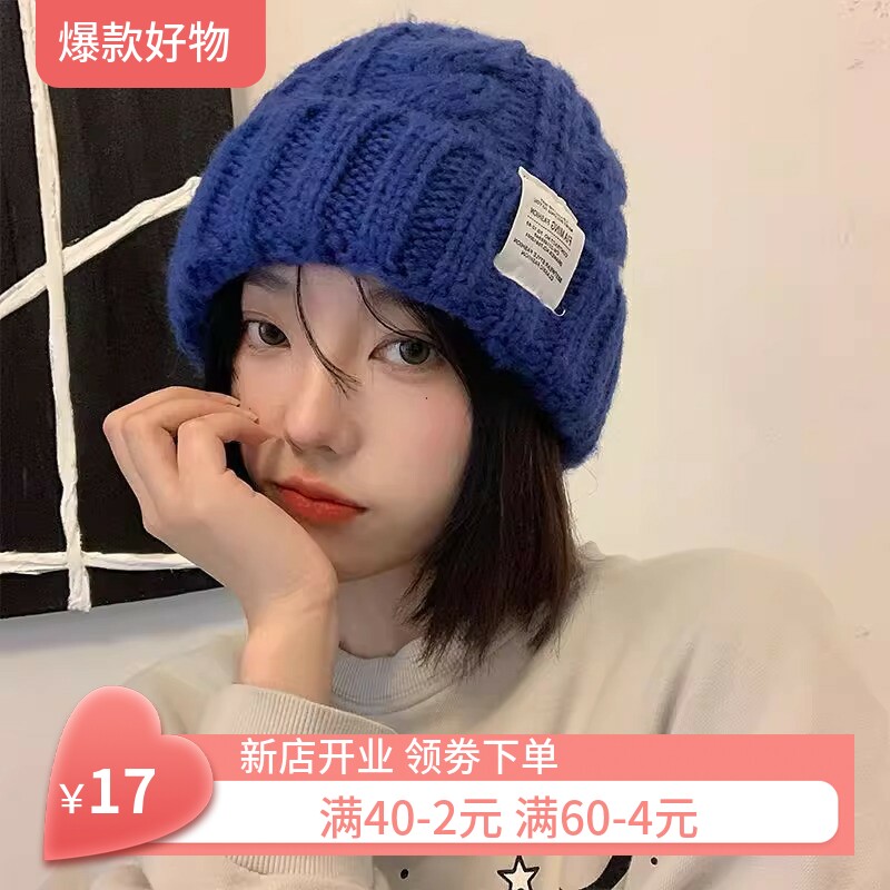 秋冬时尚针织帽女款韩版时尚麻花毛线帽保暖护耳多色可选休闲