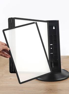 A4CW-DS251面翻页件展示架黑色桌旋转02页文件夹展示架管理资料架