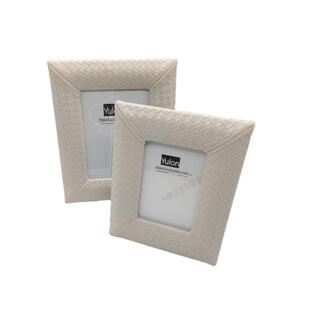 轻奢现代酒米草席白001编织皮相框摆件革床头卧室6寸7寸相框店样