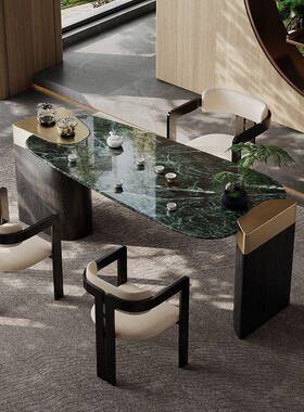 天然桌奢高端茶台客厅阳台小EIE茶家用小户型公室轻奢现石代办高