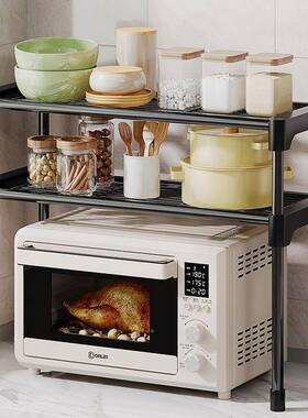 桌面置物炉子多OYX层架落地家用厨房微波烤箱收纳架浴室卫生间储