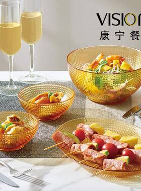 玻碗AGC璃餐饭具碗碟套装家用璃面碗汤碗玻碗耐高温高颜值沙拉碗