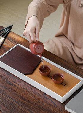清居茶盘家用台储式干泡JRC水盘托民宿酒店旅行社盘一壶二杯小茶