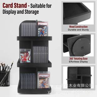 木多层置物架可旋转家用带光盘磁放CD20260101收纳整理架实质木杂