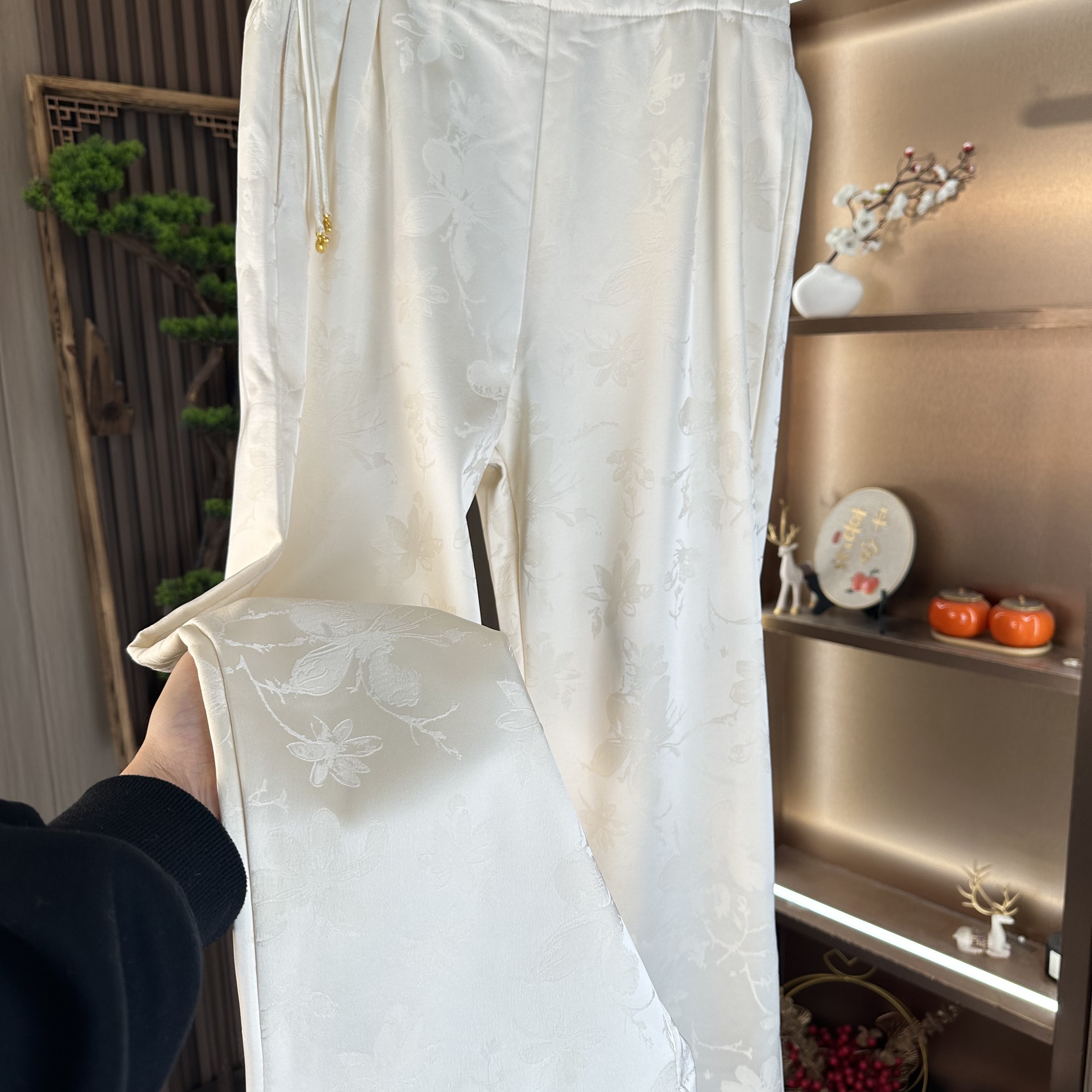 【晴空】2025冬季新款国风加绒阔腿长裤2025D0962-芙姿FZ-园园