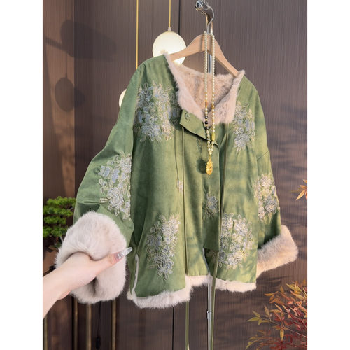 【晴玉】新中式双面双穿加厚保暖国风外套2024D0232-芙姿FZ-祎祎