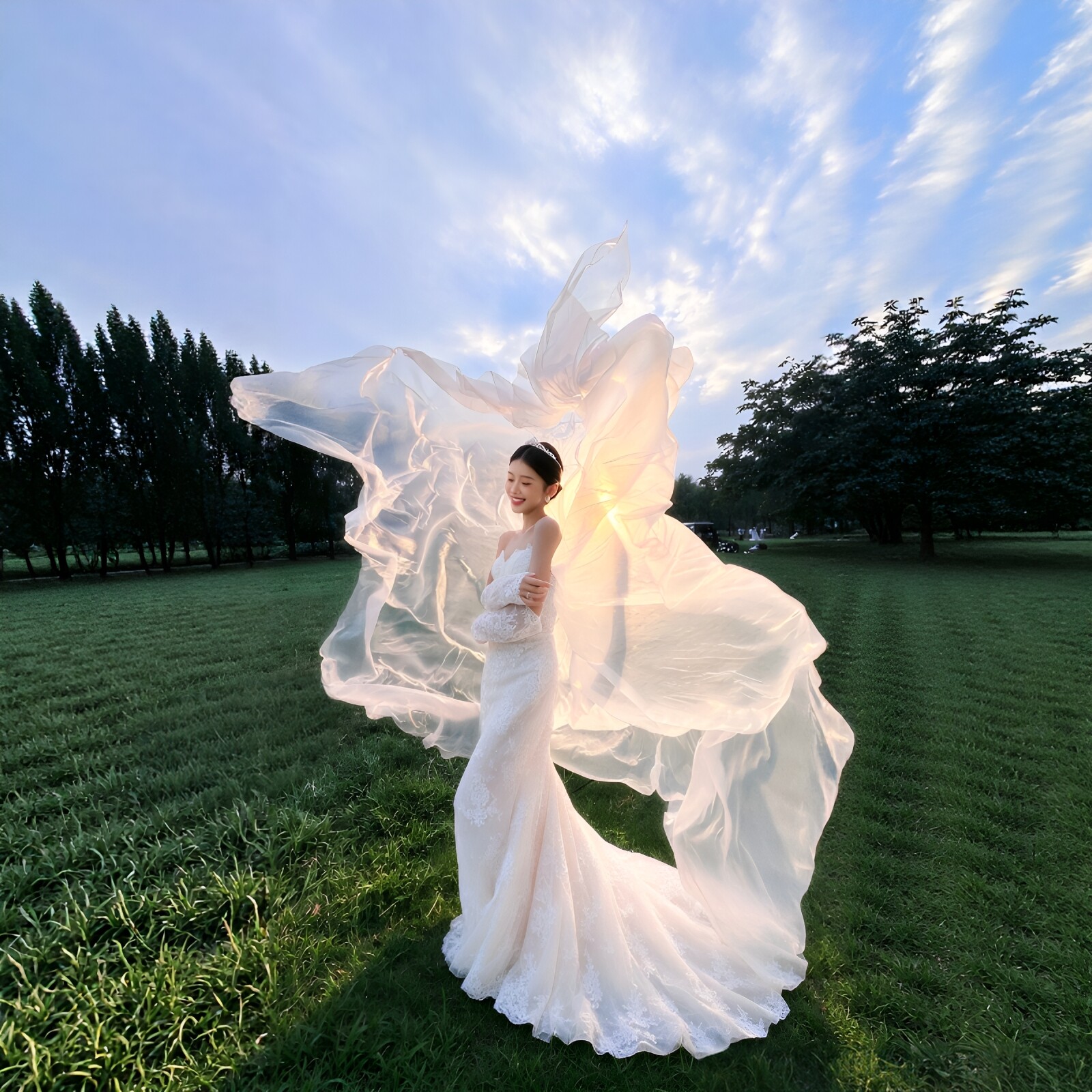 婚纱照塑料膜拍照个人婚纱照写真背景布户外摄影出片氛围拍照道具