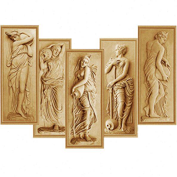 砂岩浮雕壁画沙岩艺术背景墙砂岩雕刻酒店会所欧式人物浴女沐浴图