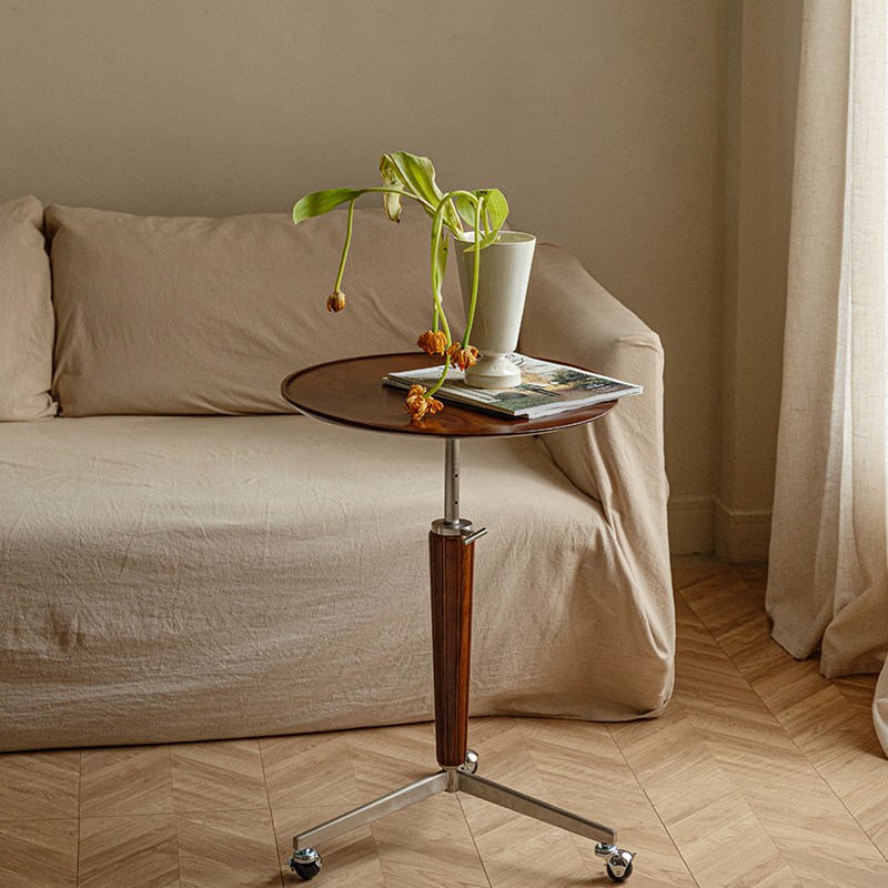 中古实木边几客厅移动沙发角几家用可G升降桌子咖啡桌客厅茶几角