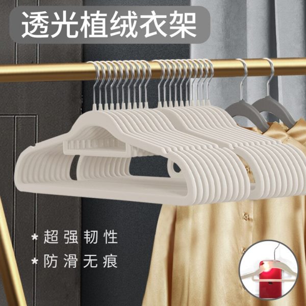 日式植绒透光衣架无痕防滑整理师专用阳台晾衣架宿舍用品晾晒神器图片