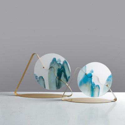 轻奢新中式玄关屏风摆件山水意境金属客厅书房酒店样板房软装饰品,饰品/流行首饰/时尚饰品新,摆件,淘宝优惠券,粉丝福利购,淘宝优惠卷