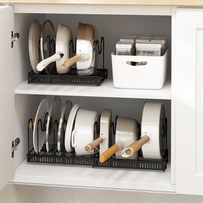 ID3L锅架橱柜内伸缩锅具收纳架厨房锅盖架子可调节放锅盘子置,厨房/烹饪用具,锅盖架/锅盖收纳垫,淘宝优惠券,粉丝福利购,淘宝优惠卷