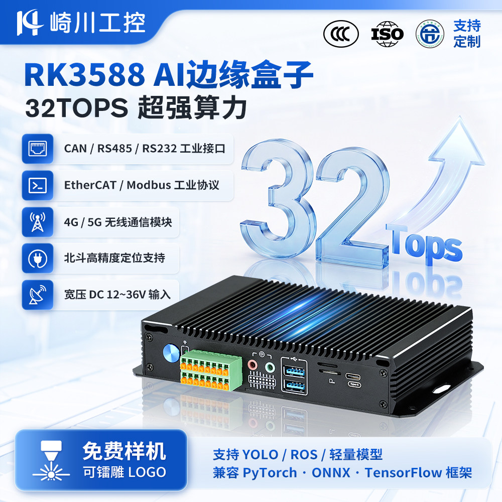 瑞芯微32T高算力边缘计算盒子图片
