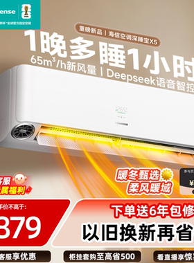 Hisense/海信高端智能新风循环换气净化除醛轻音家用变频冷暖X5E1