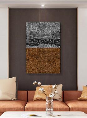 定现代轻NY-151奢高档客制厅装横饰挂油画手绘景立体沙发背橙色幅