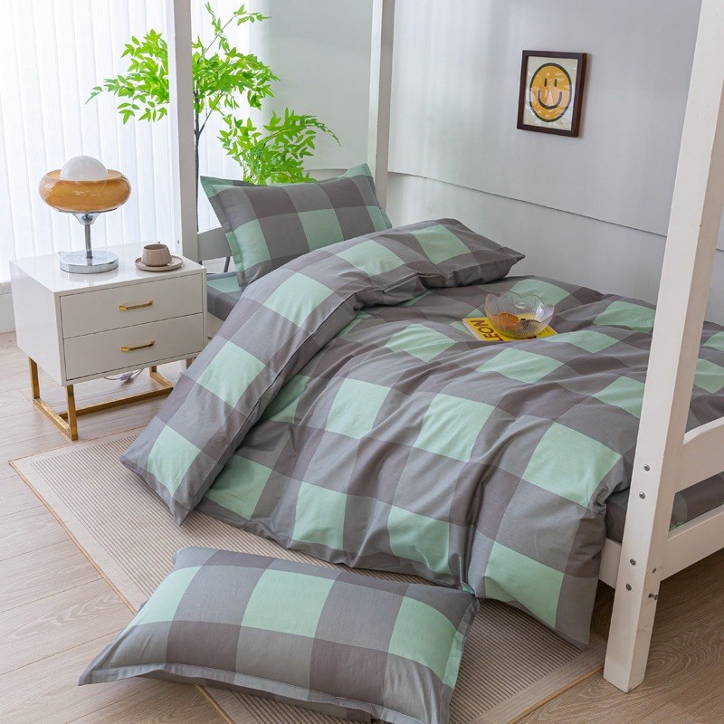 2024新款全棉水洗风格学生宿舍三件套寝室上下铺住宿床上
