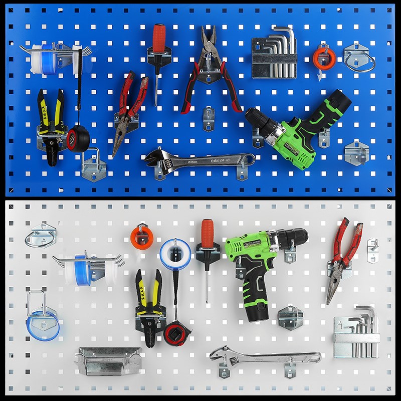 31N金属方孔洞洞板置物架五金工具挂板收纳墙上挂架挂钩定 制展示