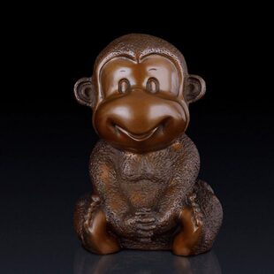 紫铜四不猴工艺品铜四不猴家居客厅摆件办公室生肖猴装饰品猴子