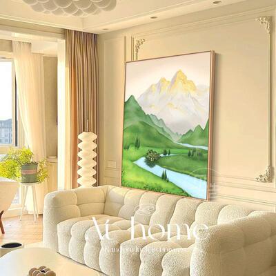 日照金山画奶油风入户玄关装饰画in风走HXMJZ202廊过s挂法式道客