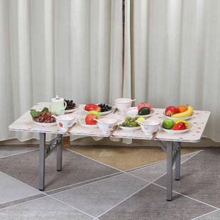 饭易长方形折叠桌餐桌折叠小型家用BCL吃饭桌子择叠小卓简子户供