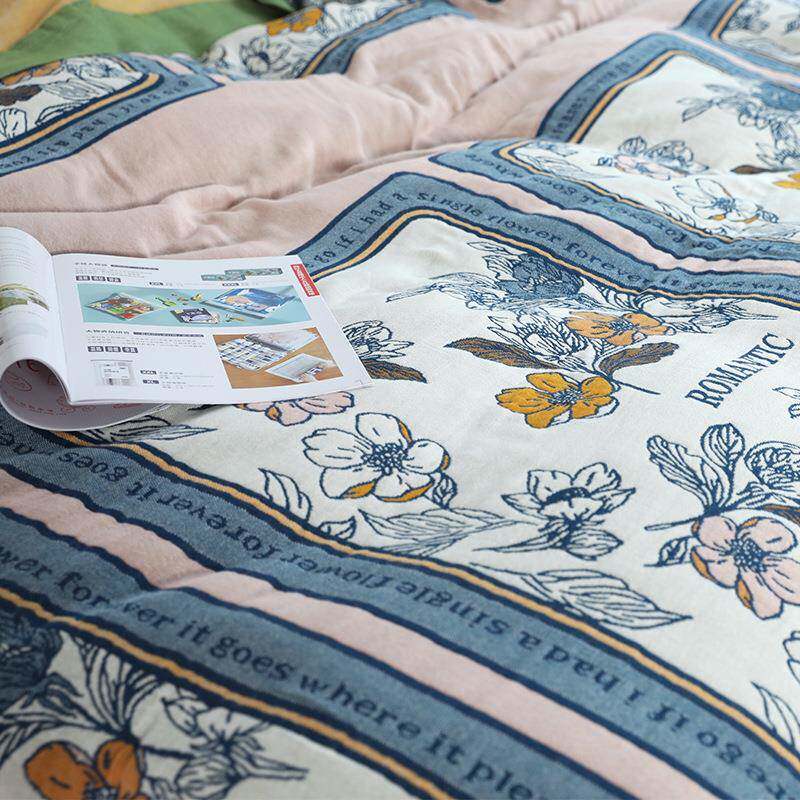 子六层纯棉纱布毛巾被盖人毯夏季午睡空调加厚毯双人单凉ZJ-luoma