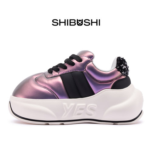 是不是SHIBUSHI幻紫墩墩鞋复古