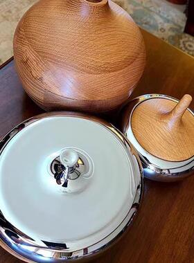 简约现代轻奢家居TVG几不锈钢罐储物罐糖摆茶件家果用干果罐软装