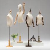 儿模特无品牌 店具橱童窗展 道半身人台男中女小小孩带头全身服装