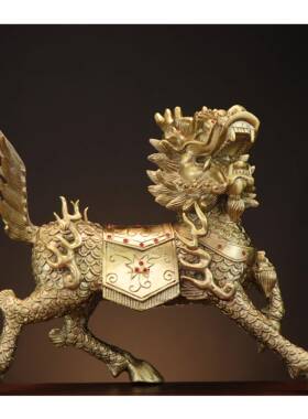 杨铜记家居摆件麒麟工加重精铜火麒麟0117钻铜石麒麟