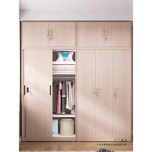 门钢制木纹衣柜阳EWC台储物推拉带锁皮衣铁柜卧柜室收纳衣橱铁皮