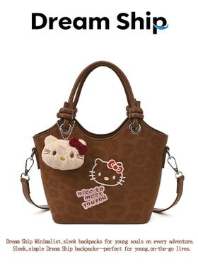 复古HelloKitty包包女可爱手拎水桶包时尚凯蒂猫斜挎包送生日礼物