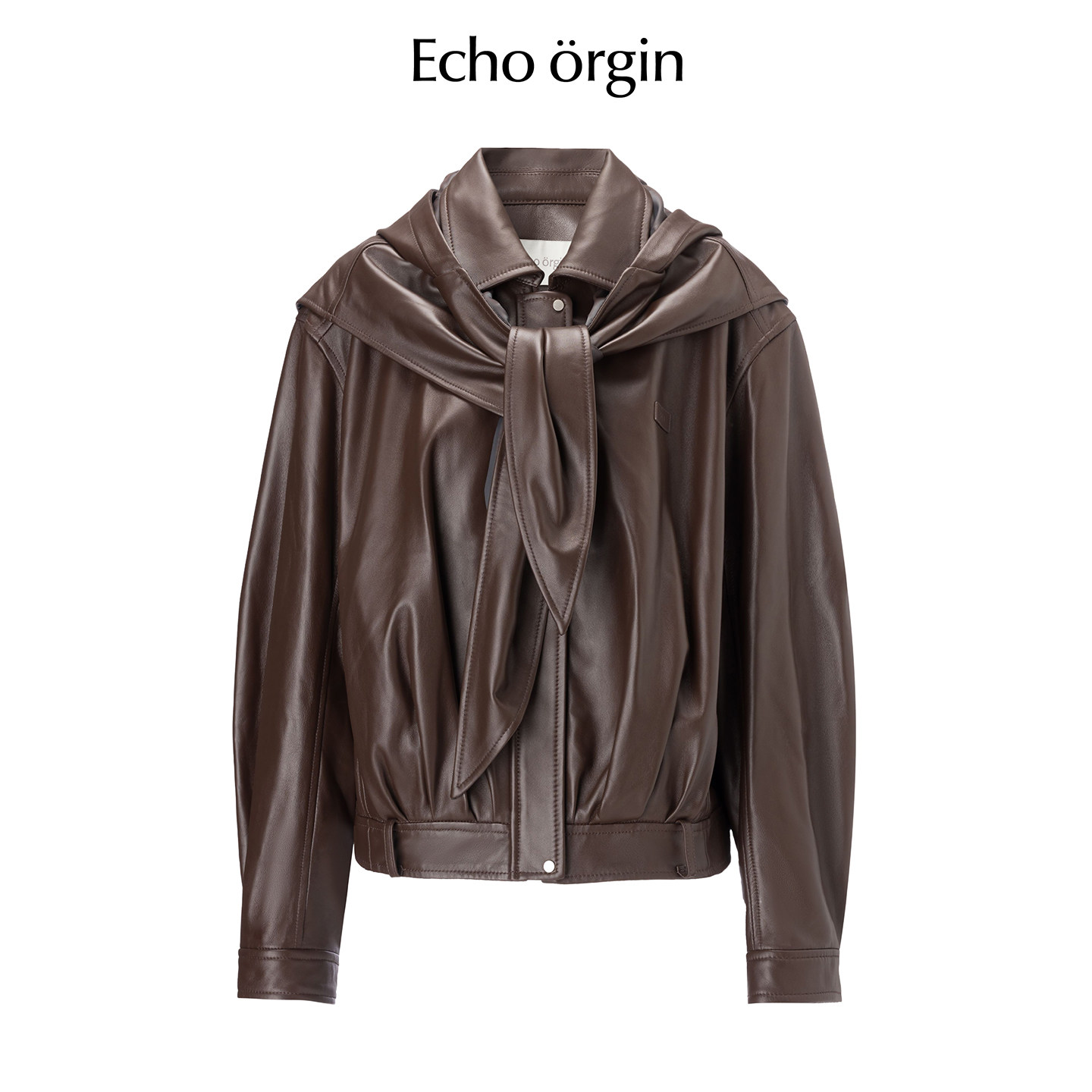 EO设计师品牌翻领真皮皮衣超软夹克披肩秋冬新款羊皮外套|两件套