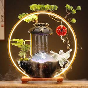 流玄开水招财摆件循环生财客厅关桌面办公室ZDR摆水放乔迁新居业