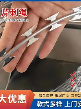 304不锈钢刀片绳边境防偷YGE渡刺丝笼滚刺热锌镀围墙防爬防盗刺绳