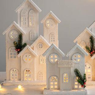 诞圣节发光装饰屋路木摆件商场酒店橱344窗咖啡厅室内场景布灯置