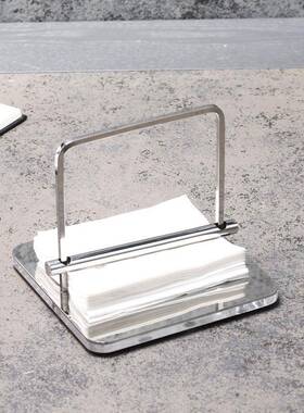 梵茜现代轻奢西餐厅清吧钢巾纸巾夹B0194高镜档面不锈纸巾收餐纳