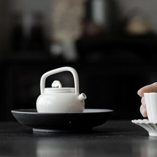 宜室茶话创敦意煌壶承壶托干泡台意中式禅小茶功盘茶承夫茶具9826