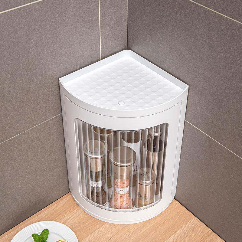 厨味调料置物架调967品用储物转角柜台专面壁挂三角旋转收房纳架