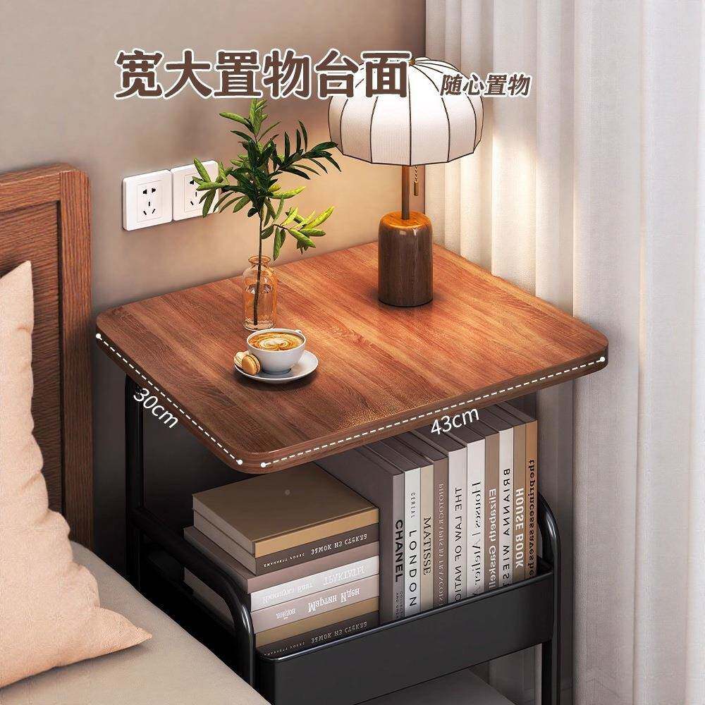 可移动收xwq11双层茶小几推车边几客厅沙发桌纳带轮茶桌卧室置物