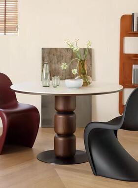 北欧潘东椅创意简约塑靠背椅设用计57107子师椅化妆料凳子家餐椅