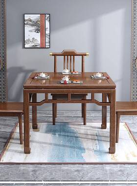 新中式木吃餐桌椅子八胡仙桌桃木小方桌220151八饭桌子家用小户型