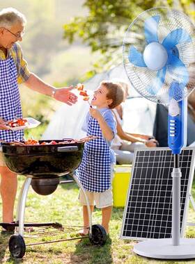 太阳能风扇台式风30852落地扇叭扇家用市电电充大力无线移动户外