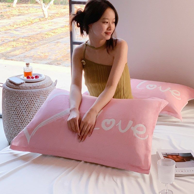 2025新款高档枕巾纯棉一对x装纱布枕头巾可固定有绑带款防滑不脱