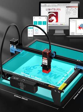 WOTREES激光雕刻机TTS-61910RP10W/80W大功率T木板切割O亚克力刻