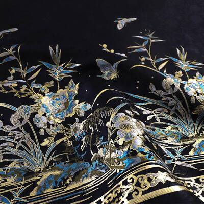 《SY019兰SY19兰桂0齐面芳》国风马裙汉服提花面料金锦缎妆花服装