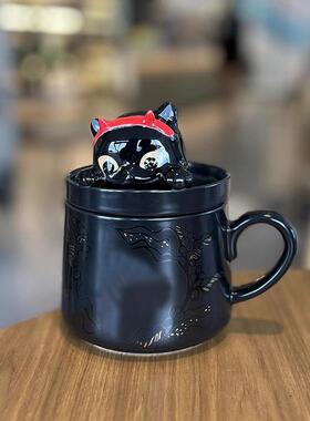 陶杯圣35395毫瓷升万节猫咪杯赏咖咖啡5杯带盖勺大容量广告