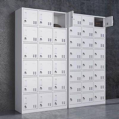 钢制更衣物柜员工柜铁皮MNL柜碗带锁浴室换衣柜柜多门矮柜鞋柜柜